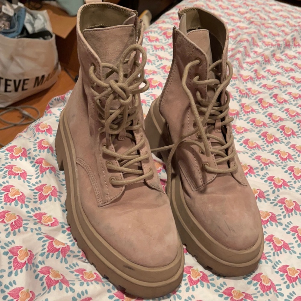 Steve Madden Malvina Taupe Suede Ankle Boots